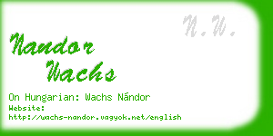 nandor wachs business card